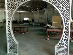 福建鋁窗花廠家 仿古型材鋁窗花 鋁合金屏風 木紋造型鋁窗花門
